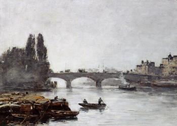 尤金 佈丹 Rouen, the Pont Corneille, Fog Effect 尤金 佈丹 Rouen, the Pont Corneille, Fog Effect